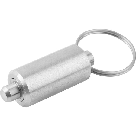 Kipp Indexing Plunger Wo Collar Size:3, D1=18, D=8, L=72, Form:V W Key Ring Wo. Groove, Ss Hardened K0636.04308